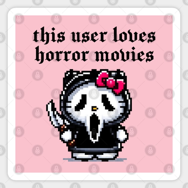 This user loves horror movies, Ghostface pixel art by Strange Dollz Boudoir Magnet by Strange Dollz Boudoir